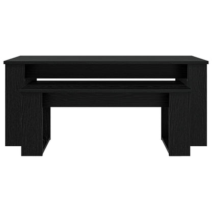 Koffietafel Set 2 pcs Zwart Eiken Bewerkt hout