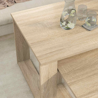 Koffietafel Set 2 pcs Sonoma Eiken Bewerkt hout