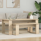 Koffietafel set 2 stuks 100x50x42 cm bewerkt hout