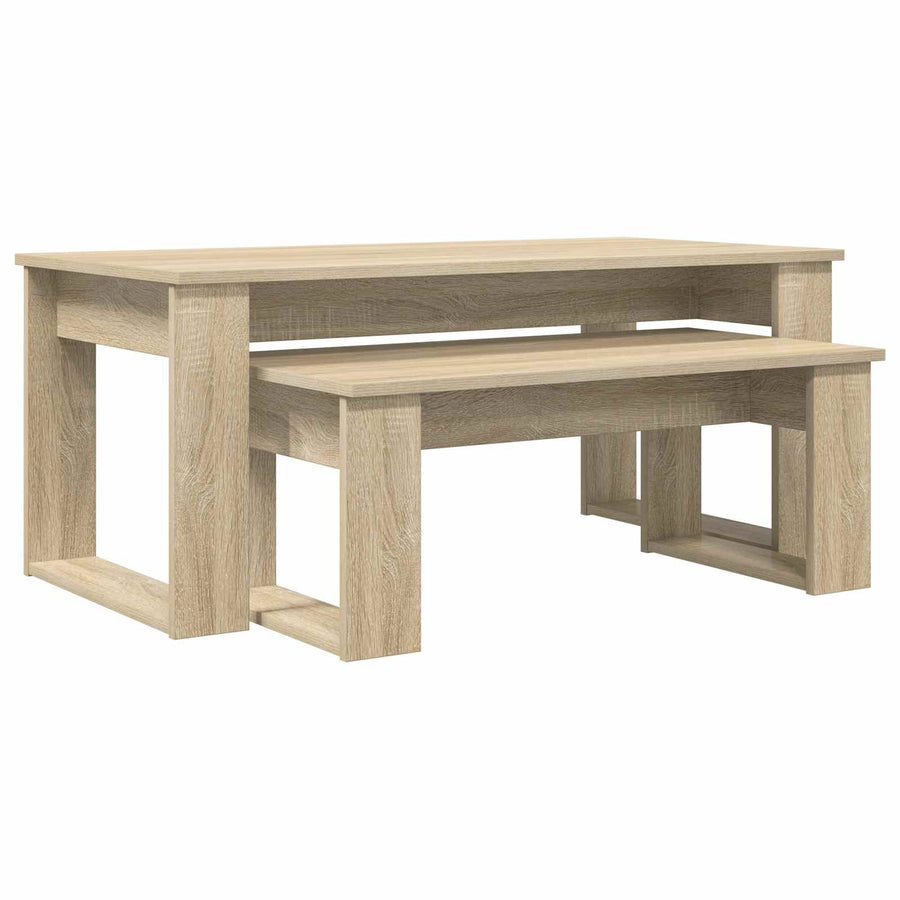 Koffietafel Set 2 pcs Sonoma Eiken Bewerkt hout