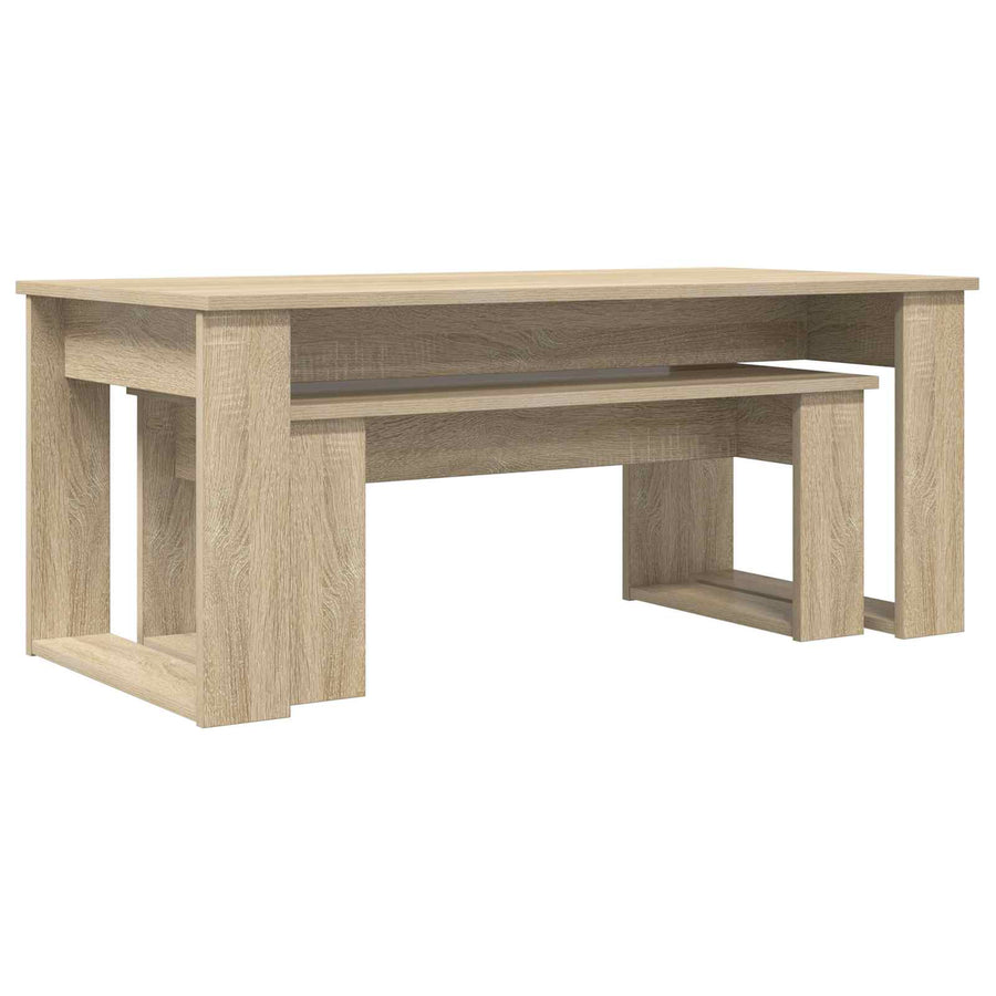 Koffietafel Set 2 pcs Sonoma Eiken Bewerkt hout