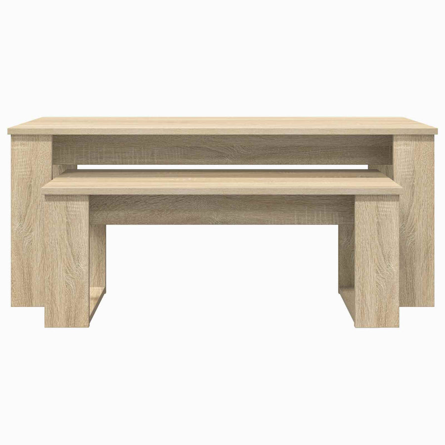 Koffietafel Set 2 pcs Sonoma Eiken Bewerkt hout