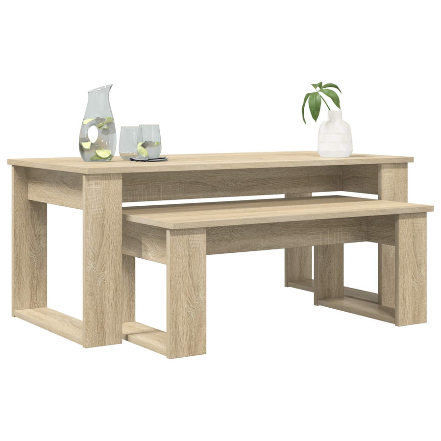 Koffietafel Set 2 pcs Sonoma Eiken Bewerkt hout