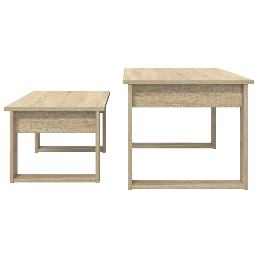Koffietafel Set 2 pcs Sonoma Eiken Bewerkt hout