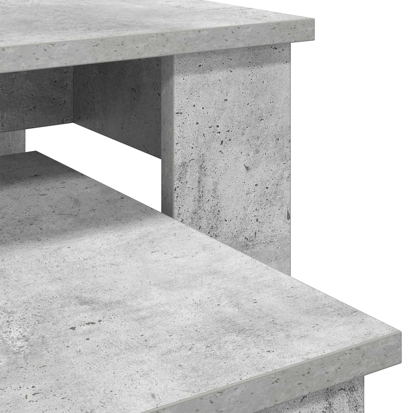 Koffietafel Set 2 pcs Beton Grijs Bewerkt hout