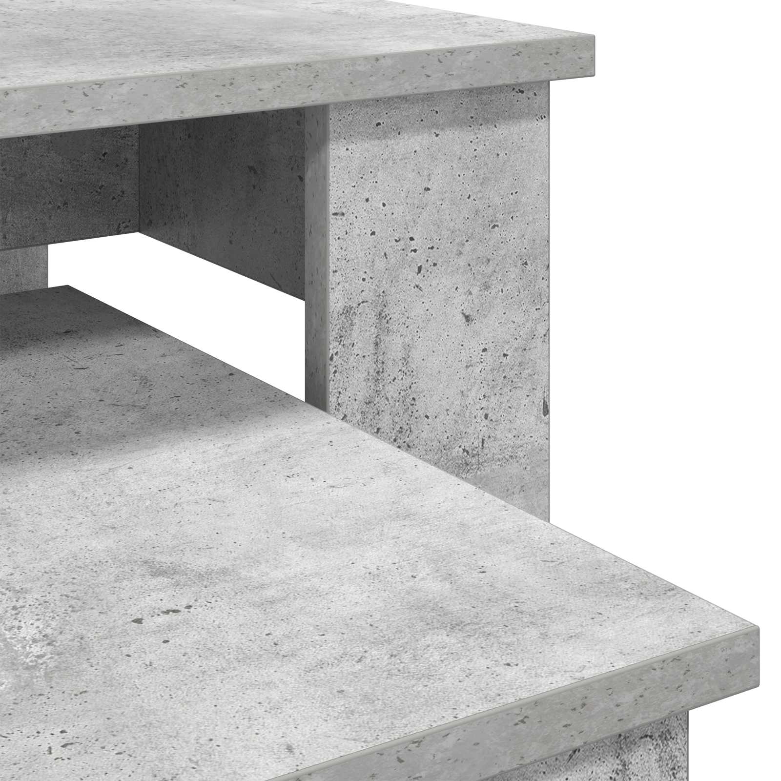 Koffietafel Set 2 pcs Beton Grijs Bewerkt hout