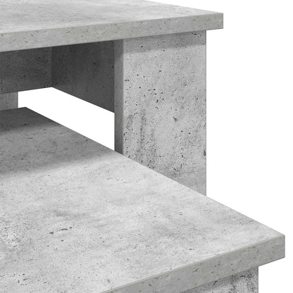 Koffietafel Set 2 pcs Beton Grijs Bewerkt hout