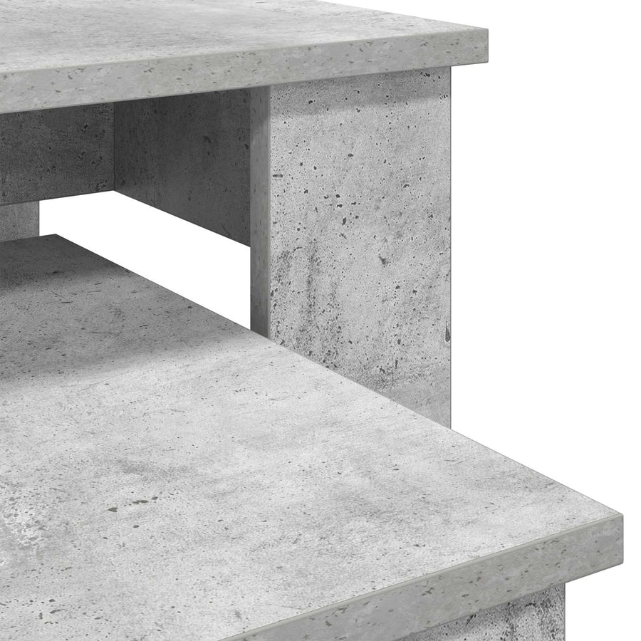 Koffietafel Set 2 pcs Beton Grijs Bewerkt hout