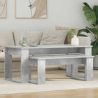 Koffietafel set 2 stuks 100x50x42 cm beton grijs bewerkt hout