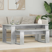 Koffietafel set 2 stuks 100x50x42 cm beton grijs bewerkt hout