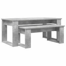 Koffietafel Set 2 pcs Beton Grijs Bewerkt hout
