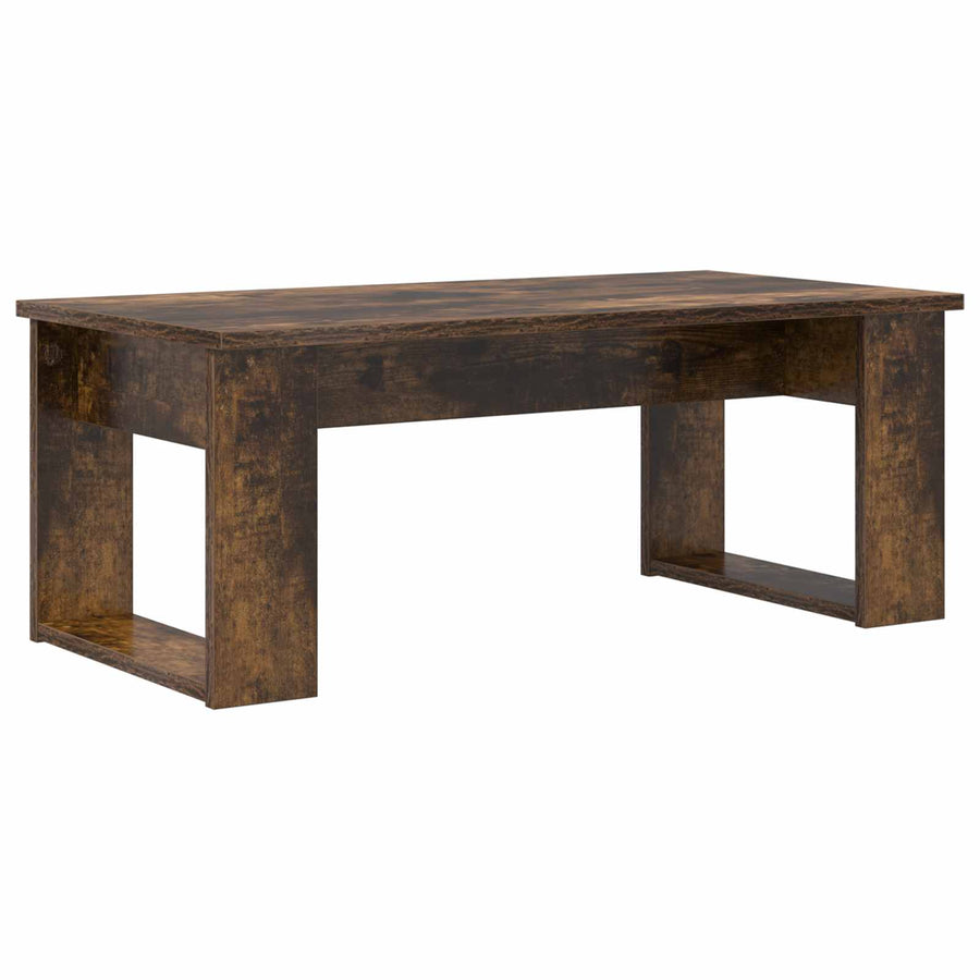 Koffietafel Set 2 pcs Gerookt eiken Bewerkt hout