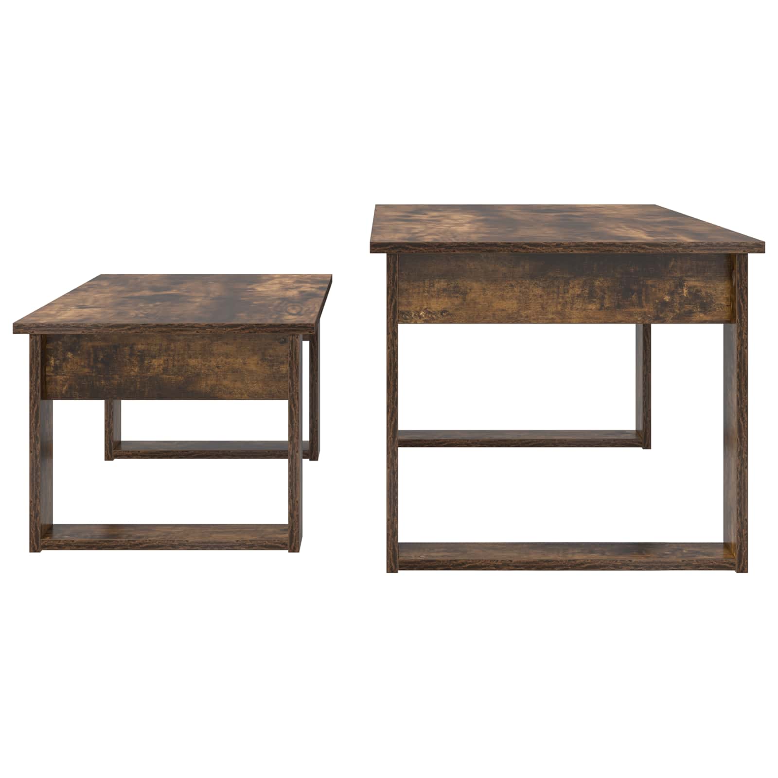 Koffietafel Set 2 pcs Gerookt eiken Bewerkt hout