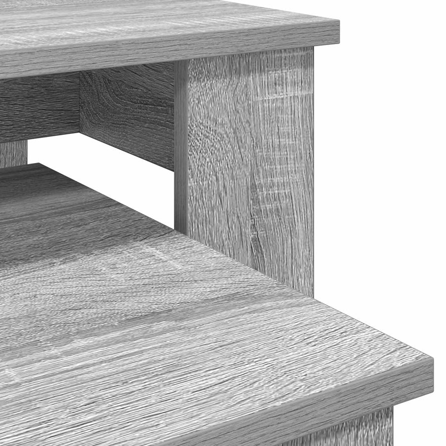 Koffietafel Set 2 pcs Grijs Sonoma Bewerkt hout