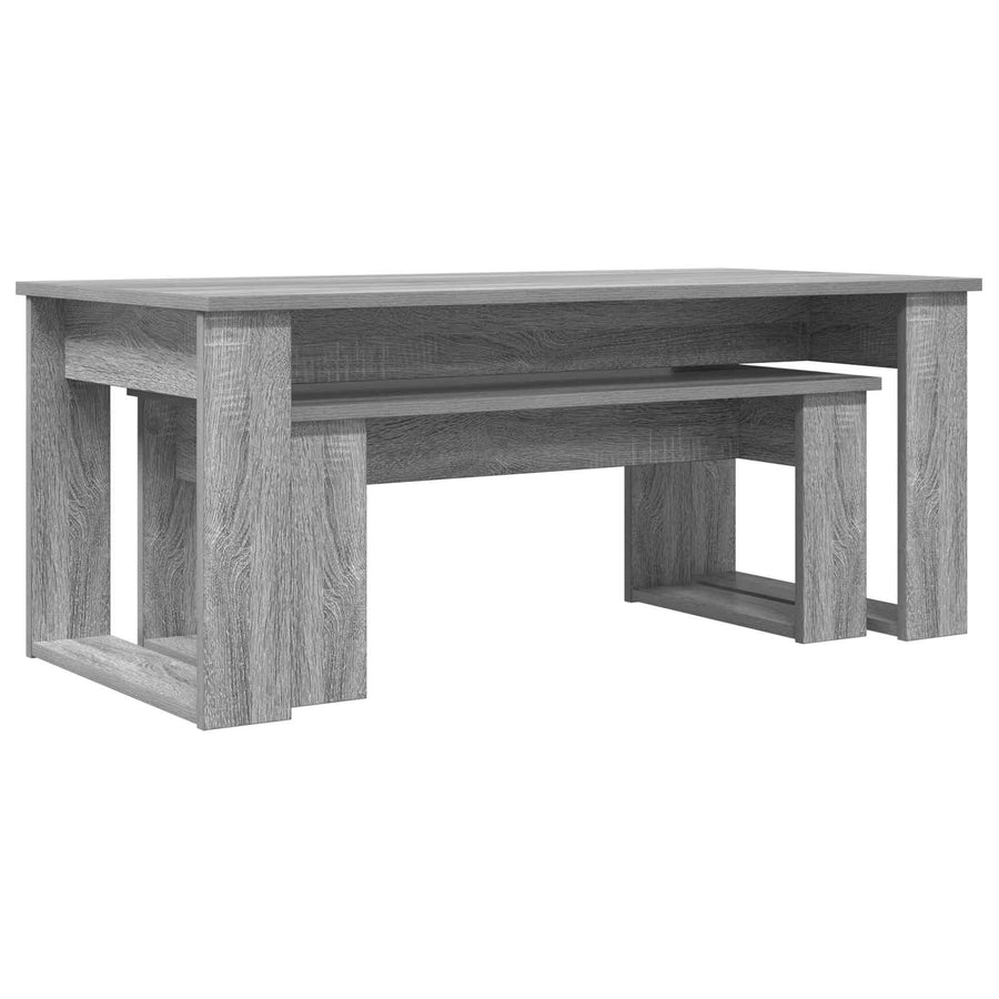 Koffietafel Set 2 pcs Grijs Sonoma Bewerkt hout