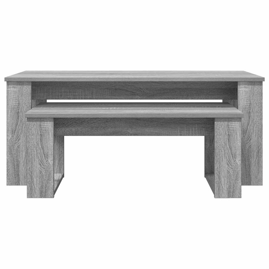 Koffietafel Set 2 pcs Grijs Sonoma Bewerkt hout