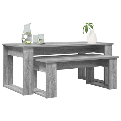 Koffietafel Set 2 pcs Grijs Sonoma Bewerkt hout