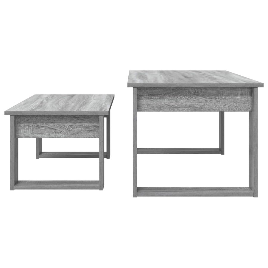 Koffietafel Set 2 pcs Grijs Sonoma Bewerkt hout