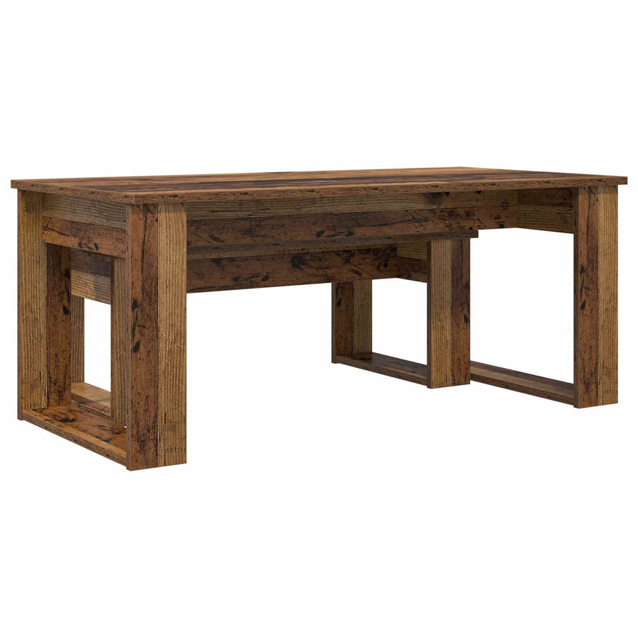 Koffietafel Set 2 pcs Oudhout Bewerkt hout