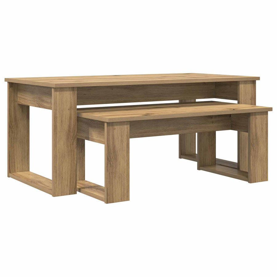 Koffietafel Set 2 pcs Artisan Eiken Bewerkt hout
