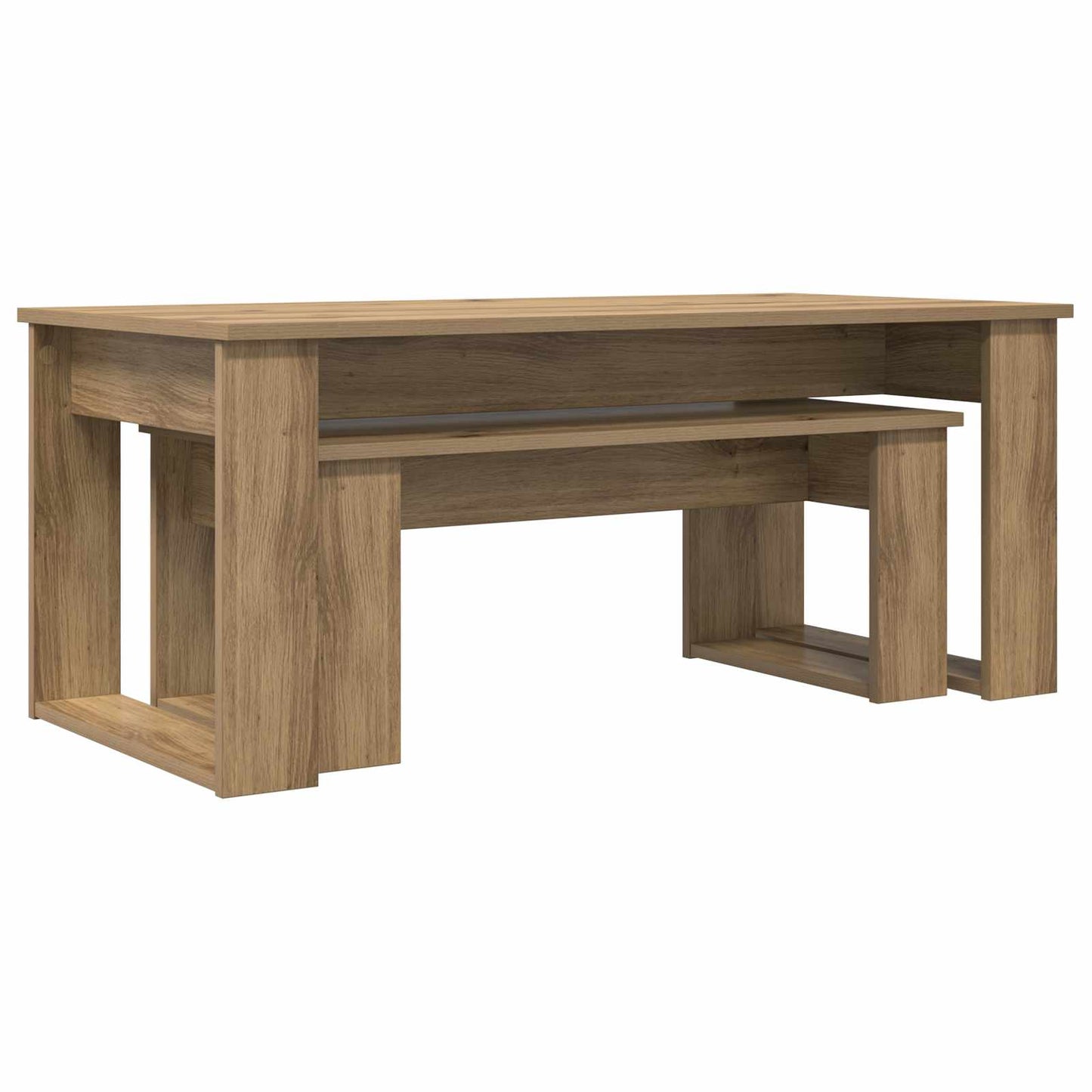 Koffietafel Set 2 pcs Artisan Eiken Bewerkt hout