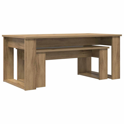 Koffietafel Set 2 pcs Artisan Eiken Bewerkt hout