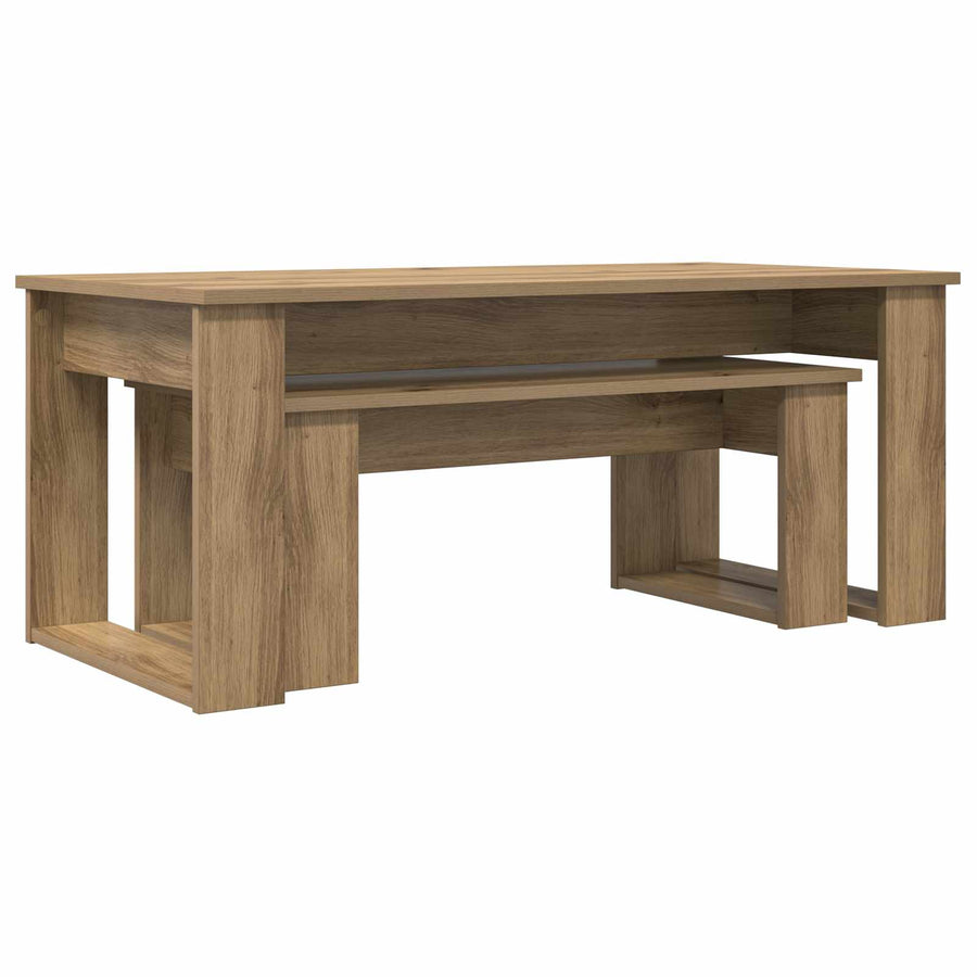 Koffietafel Set 2 pcs Artisan Eiken Bewerkt hout