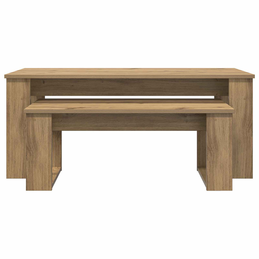 Koffietafel Set 2 pcs Artisan Eiken Bewerkt hout