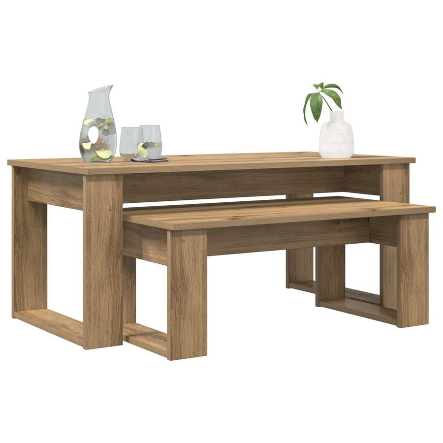 Koffietafel Set 2 pcs Artisan Eiken Bewerkt hout