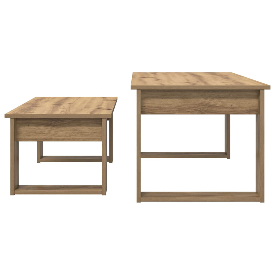 Koffietafel Set 2 pcs Artisan Eiken Bewerkt hout