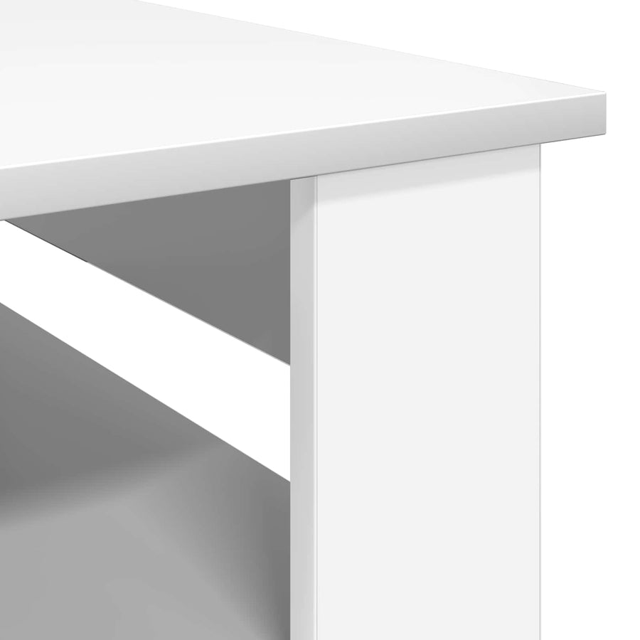 Salontafel met opslag Wit 64 x 54 x 44 cm Bewerkt hout