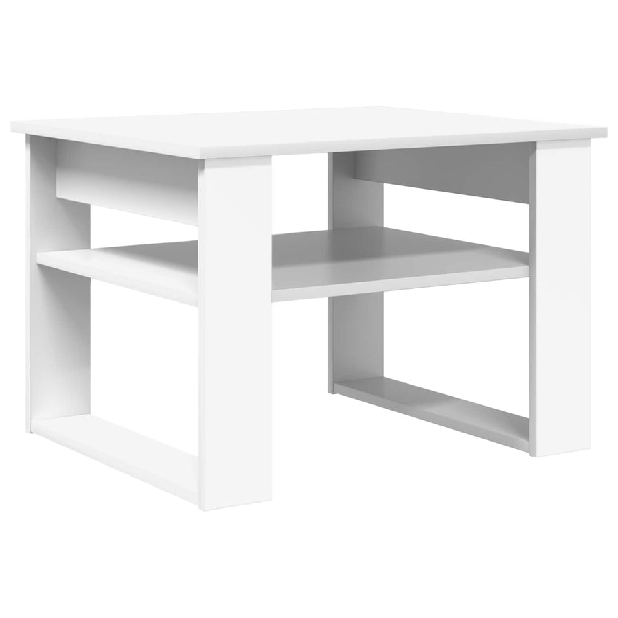 Salontafel met opslag Wit 64 x 54 x 44 cm Bewerkt hout