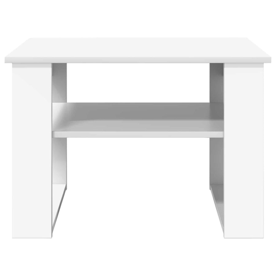 Salontafel met opslag Wit 64 x 54 x 44 cm Bewerkt hout