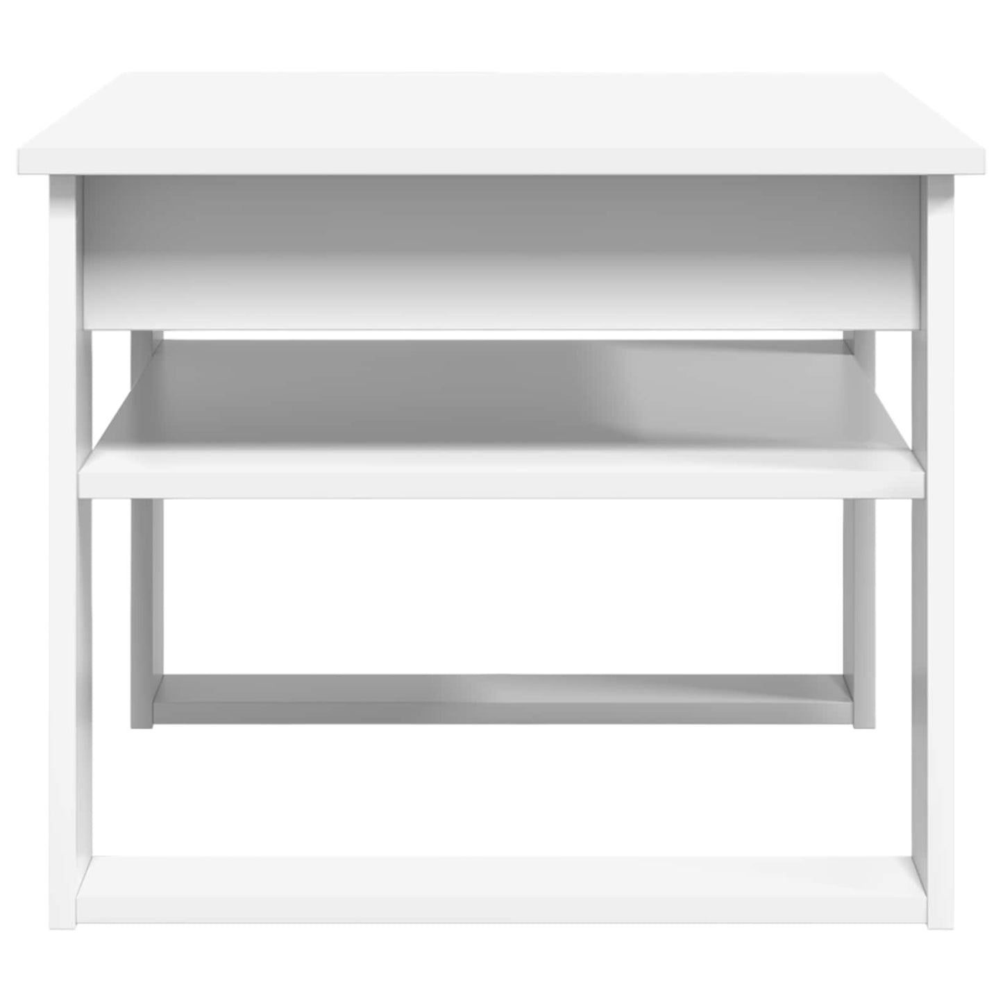 Salontafel met opslag Wit 64 x 54 x 44 cm Bewerkt hout
