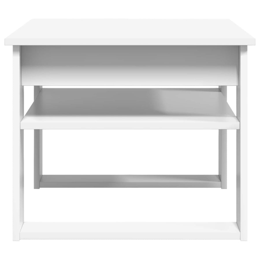 Salontafel met opslag Wit 64 x 54 x 44 cm Bewerkt hout