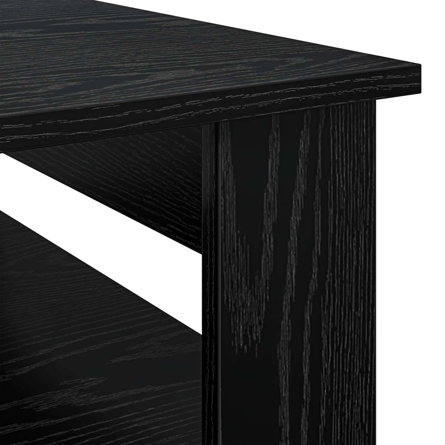 Salontafel met opslag Zwart Eiken 64 x 54 x 44 cm Bewerkt hout