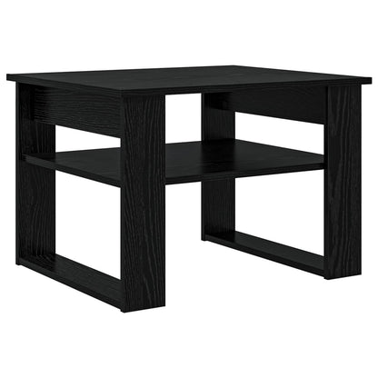 Salontafel met opslag Zwart Eiken 64 x 54 x 44 cm Bewerkt hout