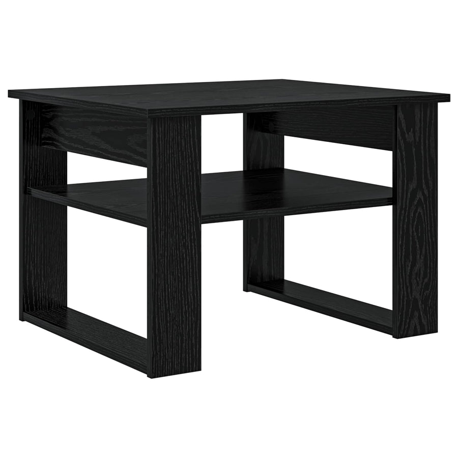 Salontafel met opslag Zwart Eiken 64 x 54 x 44 cm Bewerkt hout