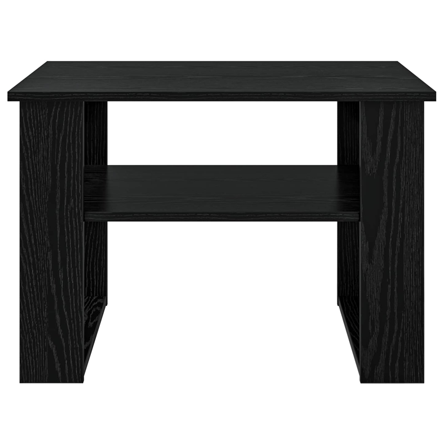 Salontafel met opslag Zwart Eiken 64 x 54 x 44 cm Bewerkt hout