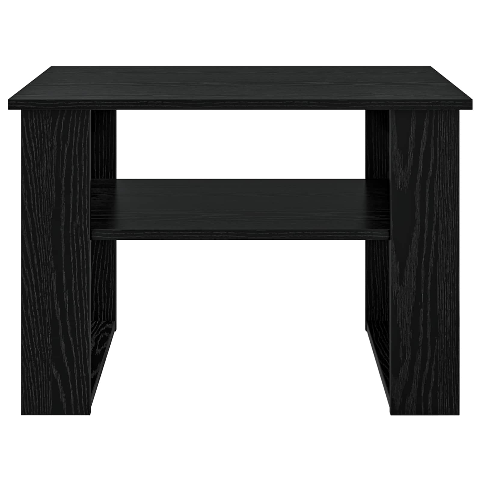 Salontafel met opslag Zwart Eiken 64 x 54 x 44 cm Bewerkt hout