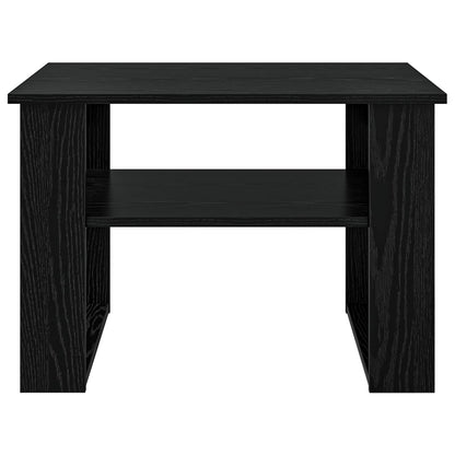Salontafel met opslag Zwart Eiken 64 x 54 x 44 cm Bewerkt hout