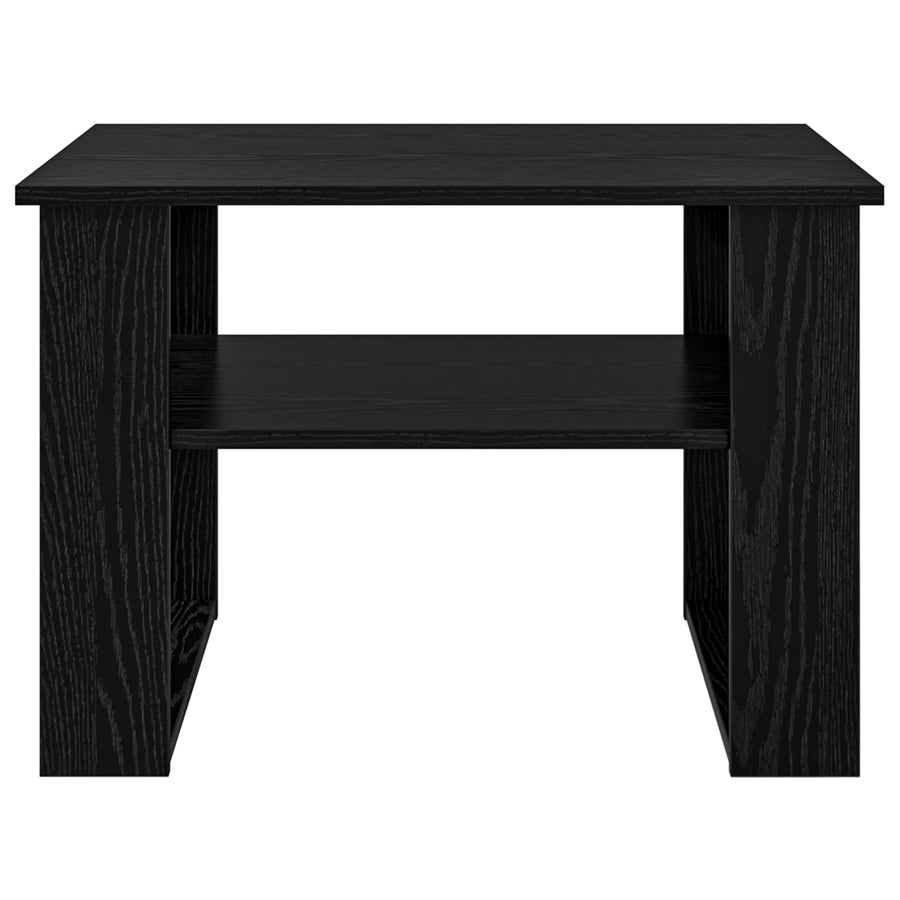 Salontafel met opslag Zwart Eiken 64 x 54 x 44 cm Bewerkt hout