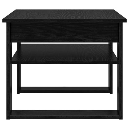 Salontafel met opslag Zwart Eiken 64 x 54 x 44 cm Bewerkt hout