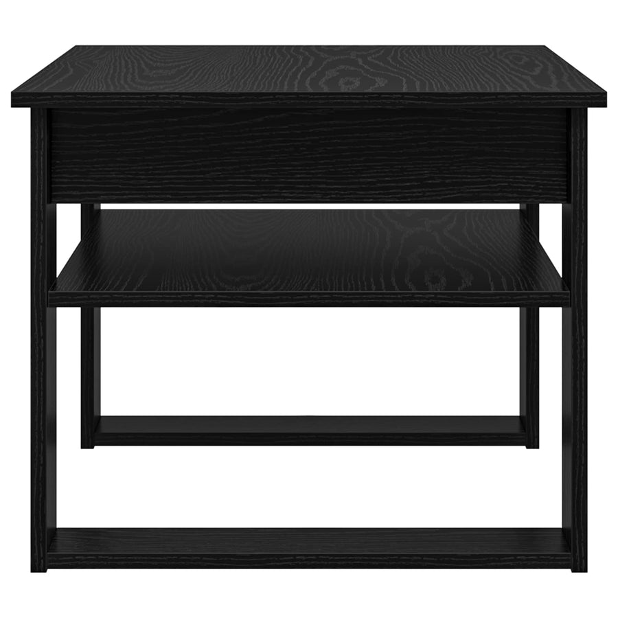 Salontafel met opslag Zwart Eiken 64 x 54 x 44 cm Bewerkt hout