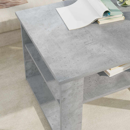 Salontafel met opslag Beton Grijs 64 x 54 x 44 cm Bewerkt hout
