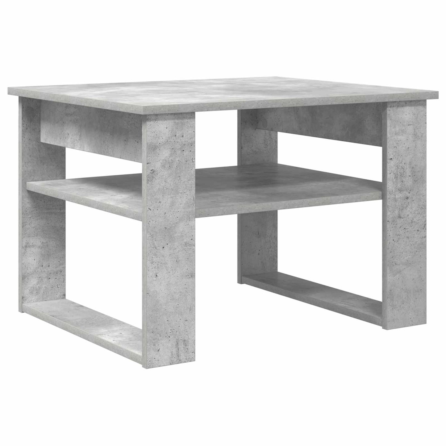 Salontafel met opslag Beton Grijs 64 x 54 x 44 cm Bewerkt hout