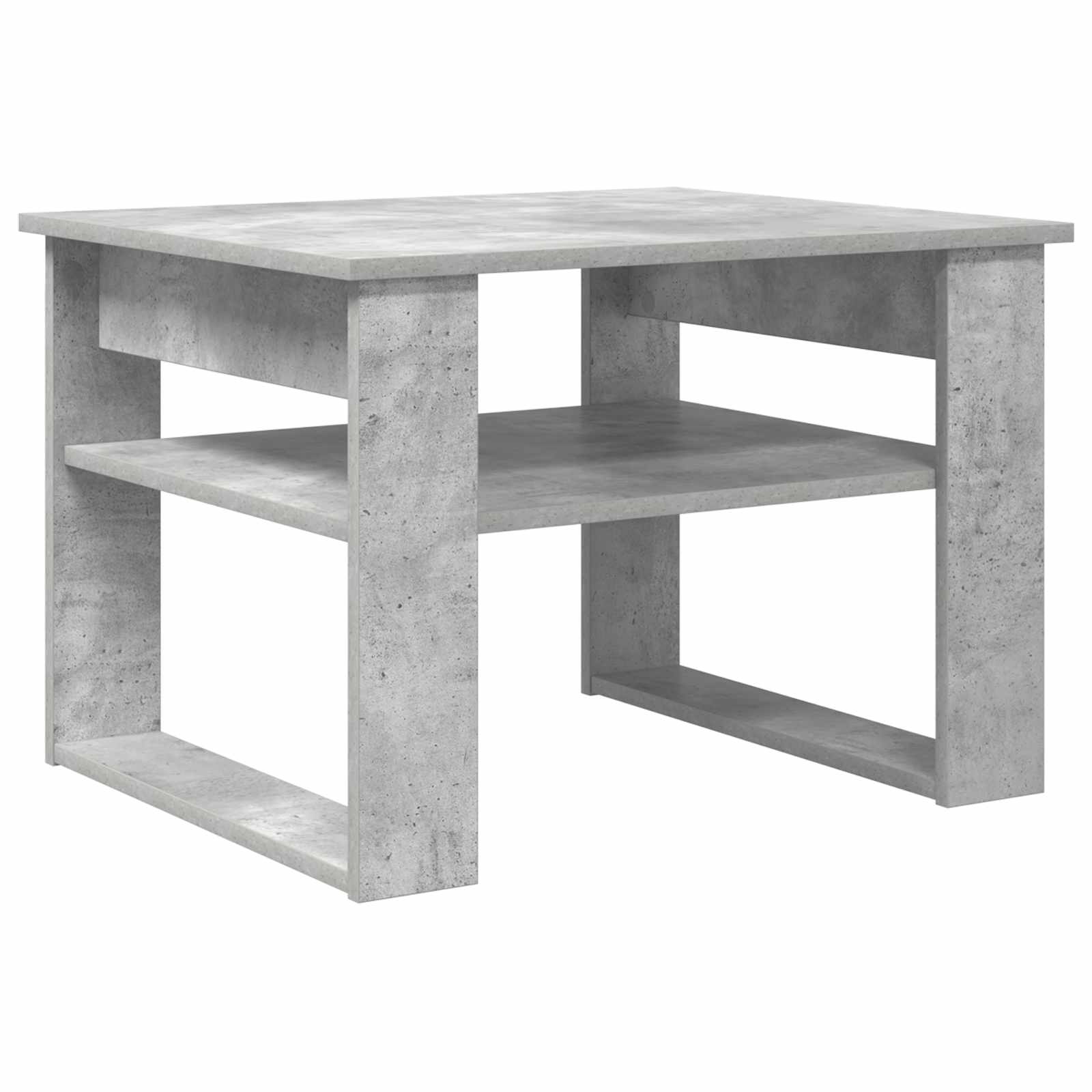 Salontafel met opslag Beton Grijs 64 x 54 x 44 cm Bewerkt hout