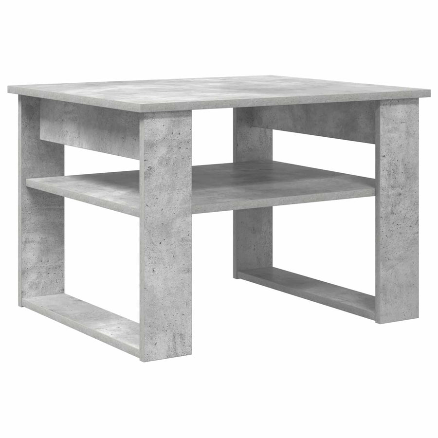 Salontafel met opslag Beton Grijs 64 x 54 x 44 cm Bewerkt hout