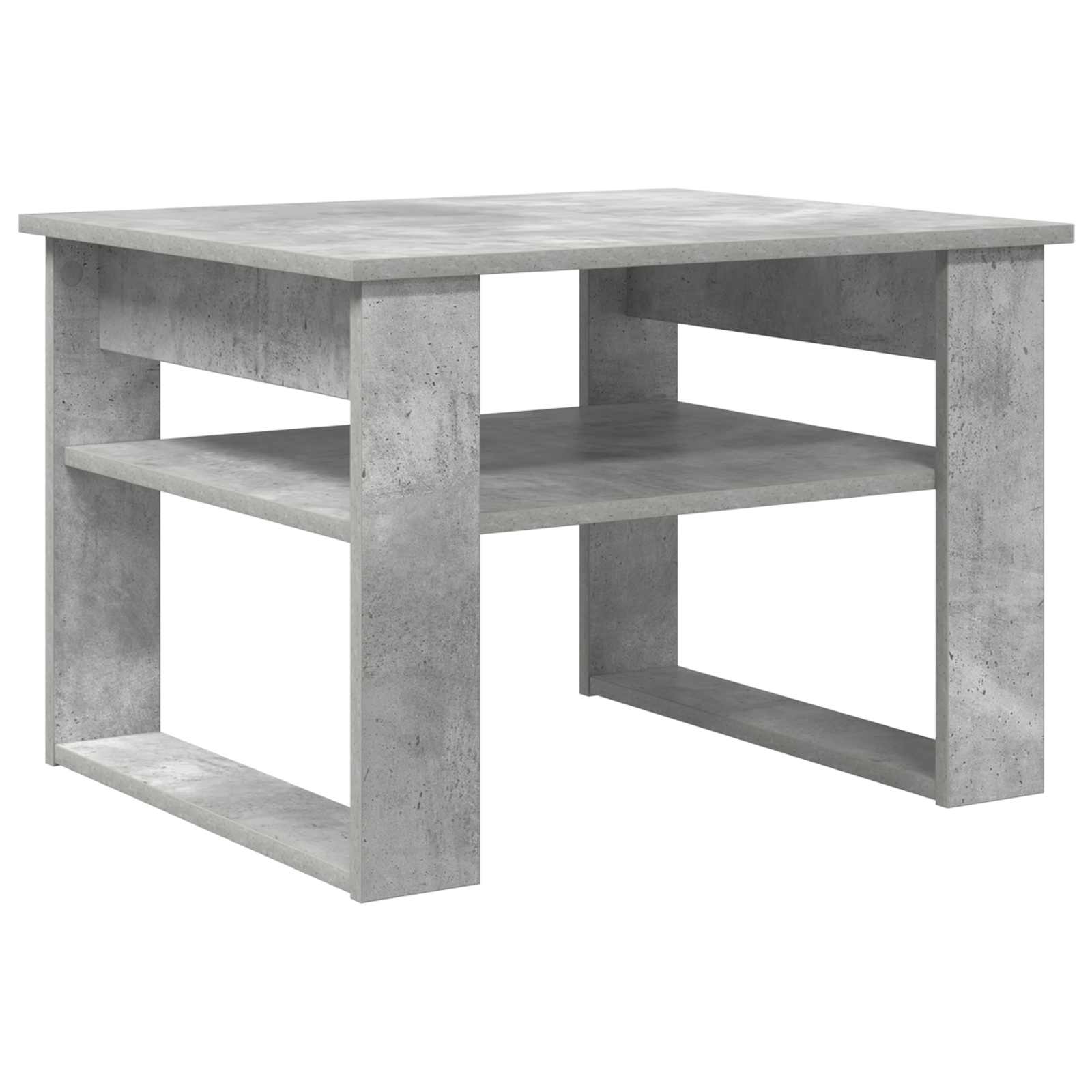 Salontafel met opslag Beton Grijs 64 x 54 x 44 cm Bewerkt hout