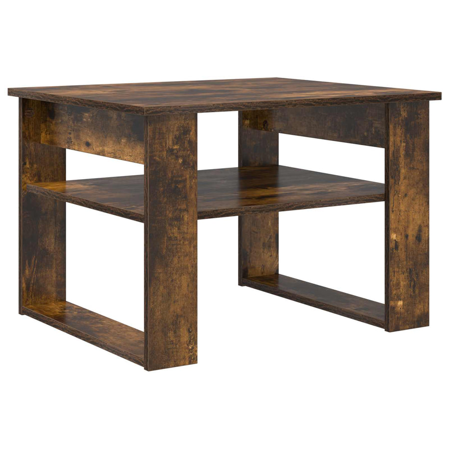 Salontafel Gerookt eiken 64 x 54 x 44 cm Bewerkt hout